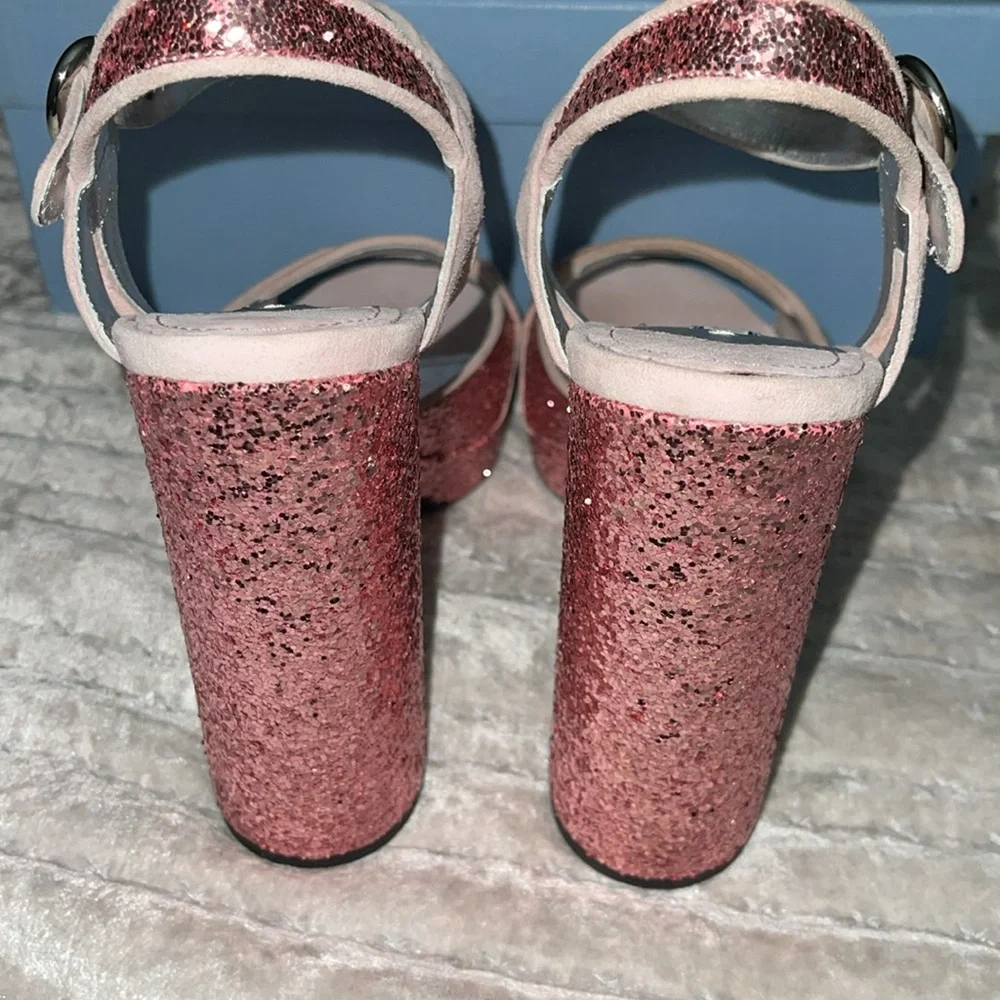 Prada calzatura donna glitter rose color size 39 5” heel excellent condition. - Picture 11 of 13